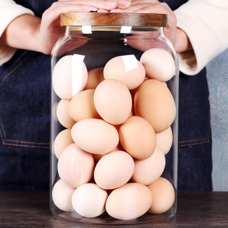 SAIOOL Egg Jar,kitchen canisterï¼Œ 1 Gallon Large Glass Food Storage Jars with Airtight Lid, Clear - Image 1